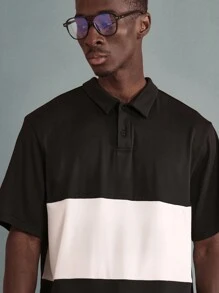 SUMWON Tricou polo premium colorblock, design clasic cu dungi, mânecă scurtă, croială confortabilă, respirabilă, vară, casual, atletic, golf, tenis, îmbrăcăminte de timp liber