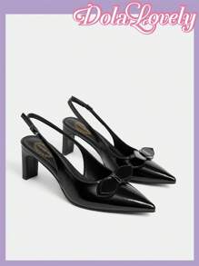 Dola Lovely Women's Pointed Toe Daily Commute High Heel Pumps - Black - View 5