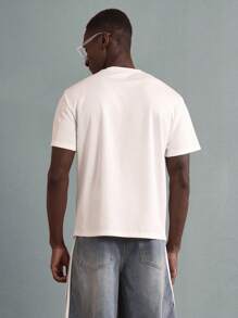 SUMWON Camiseta básica de manga corta de ajuste atlético, de calidad premium, de estilo urbano y esencial, con cuello redondo, para uso casual y de estilo minimalista y urbano - Blanco - Ver 2