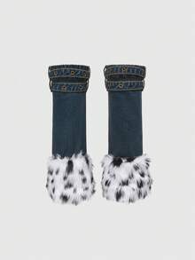 ROMWE J-Fashion Y2K 原宿风格低腰 2 件套，女士牛仔短裤和腿套 - 彩色 - 查看 5