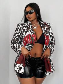 Maweii Plus Size Leopard Print Casual Suit, Stylish For Everyday Wear - Multicolor - View 4