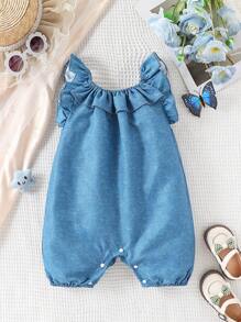 Baby Mädchen Kleidung Baby Mädchen Xiaofel Ärmel Jumpsuit Shorts, lässiger süßer Sommer Jumpsuit