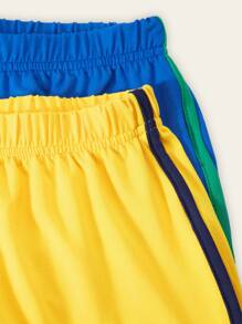 SHEIN Explorewe 2 Sets Retro Color Teen/Teen Girl Sports Running Shorts - Multicolor - View 3