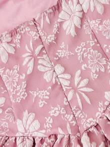优雅少女花卉压花溜冰裙 - 粉色 - 查看 5