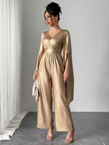 Chiquease Fashionable Commuter Shiny Hooded Jumpsuit Fall Cloth For Women - Gold - View 6