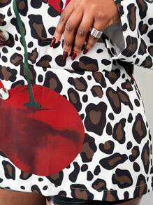 Maweii Plus Size Leopard Print Casual Suit, Stylish For Everyday Wear - Multicolor - View 7