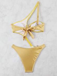 Swim SXY Springbreak Women's Sexy One Piece Swimsuit With Hollow Design, Festival Boho Style For Summer Beach - Gold - View 6