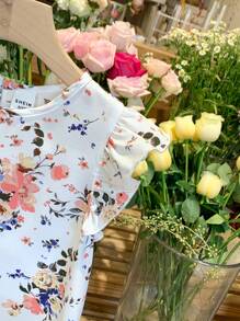 LMoss Kids LMoss Young Girl Ditsy Floral Fitted Round Neck Woven Dress