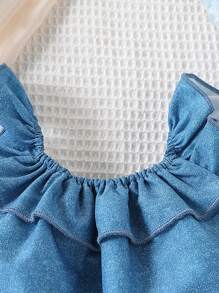 Baby Mädchen Kleidung Baby Mädchen Xiaofel Ärmel Jumpsuit Shorts, lässiger süßer Sommer Jumpsuit