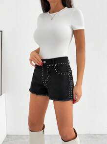 EURMUSE WOMEN LOW WAIST WIDE LEG JEANS - Black - View 6