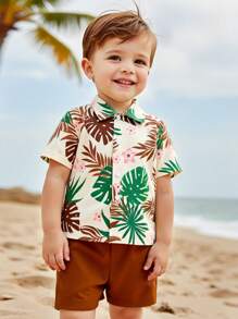 Baby Boys Printed Shirt And Shorts 2 Pieces Set, Spring And Summer - Multicolor - View 3