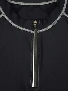 Surfspeed Men's Tie-Dye Print Raglan Sleeve Surfing T-Shirt Man Swim Trunks - Black - View 6