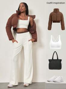 GLOWMODE 莫代尔柔软舒适防蹲阔腿裤带侧袋日常休闲