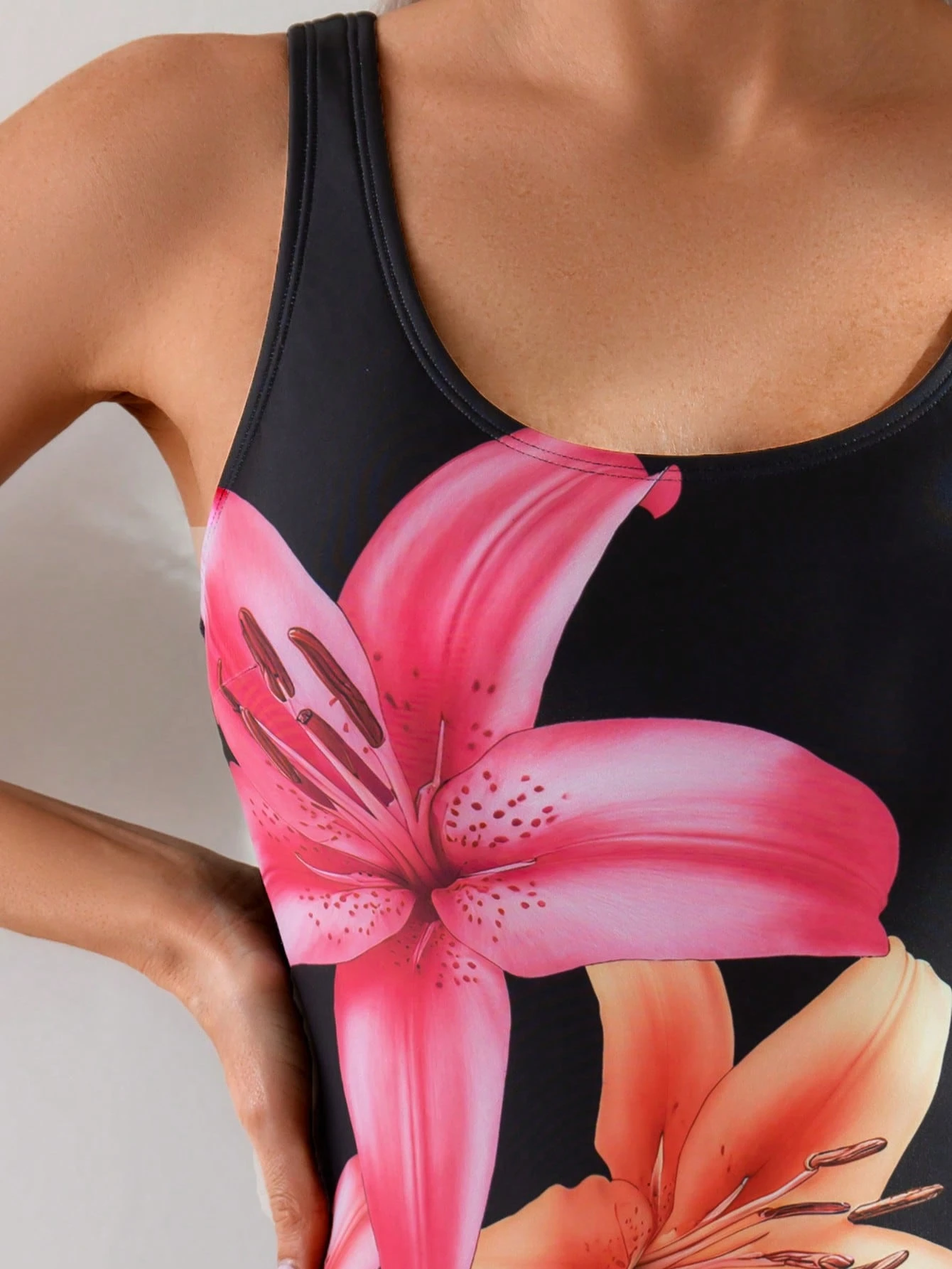 Swim Basics Maiô Floral Sexy Costas Abertas Feminino, Maiô Estilo Uma Peça de Verão - Multicolorido - Visão 4