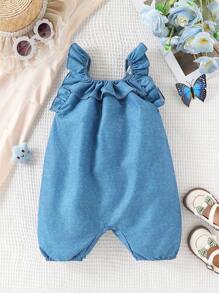 Baby Mädchen Kleidung Baby Mädchen Xiaofel Ärmel Jumpsuit Shorts, lässiger süßer Sommer Jumpsuit