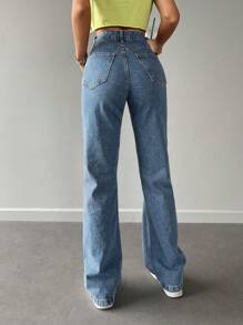 Sólido Jeans Reta