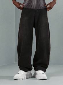 SUMWON Designer Skater Fit Jeans Wide Leg Baggy Style Streetwear Denim Y2K Fashion Vintage 90S Retro Urban Pants Relaxed Straight Cut Fall Winter Collection