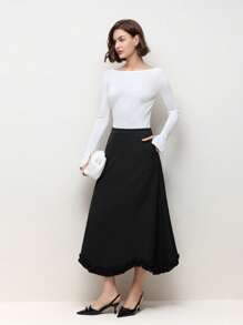 BizChic 白色 V 领露背长袖优雅女士针织开衫，非常适合春夏约会 - 卡其色 - 查看 6