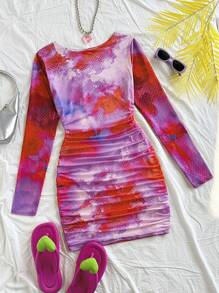 Soleia Váy ngắn tay dài dệt kim phối ren lãng mạn cho nữ, thích hợp cho tiệc tùng, lễ hội âm nhạc, lễ Phục sinh, lễ hội hóa trang, Tết Nguyên đán, trà chiều, du ngoạn trên bãi biển - Nhiều màu - Xem 1