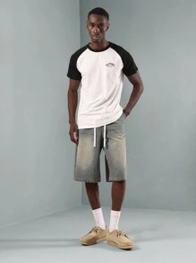 SUMWON قميص بيسبول طراز راجلان الكلاسيكي للجزء الساحلي لكاليفورنيا المحيط الهادي، رياضي كاجوال صيفي شاطئي، ملابس الشارع ذات الطراز الرياضي الرياضي الكنزة الناعمة من القطن المخلوط - أبيض وأسود - مشاهدة 3