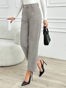 EURMUSE Women Solid Color High Waist Carrot Pants - Multicolor - View 1