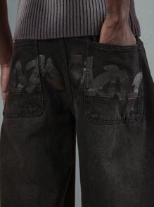 SUMWON Designer Skater Fit Jeans Wide Leg Baggy Style Streetwear Denim Y2K Fashion Vintage 90S Retro Urban Pants Relaxed Straight Cut Fall Winter Collection