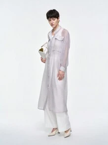 Aalyst Abito casual e versatile con vita in vita regolabile in organza