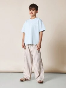 SUMWON Fresh Ideas Daily Summer Graphic T-Shirt, Casual Citrus Print Design Oversized Tee, Holiday Beach Style Youth Streetwear, Back Print Summer Collection