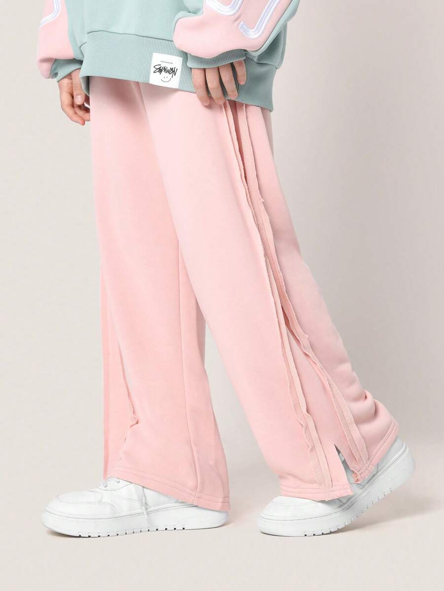SUMWON Athletic Side Split Jogger Pants Tracksuit Bottom Performance Sport Training Workout Athleisure Youth Training Active Wear Fall Winter Casual - Baby Pink - View 1
