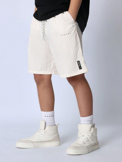 SUMWON Athletic Drawstring Shorts For Boys Youth Summer Sports Basketball Running Training Casual Active Wear With Side Pockets Lightweight Workout Gym Play