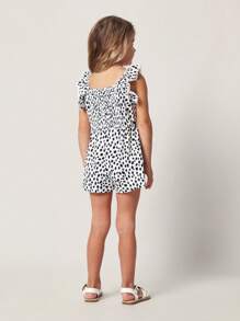 SUMWON Designer Summer Playsuit Ruffled Shoulder Straps Jersey Fabric Breathable Playsuit For Kids Beach Holiday Casual Festival Outdoor Daily Wear Summer Spring Wear - White - View 2