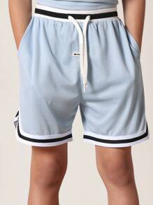 SUMWON Athletic Summer Tank Top Sport Basketball Co-Ord Set Sleeveless Shorts Matching Set Training Basketball Jogging Running Track Workout Summer Casual Kids Boy Teens - Baby Blue - View 6
