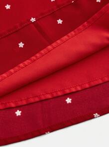 SHEIN 少女休闲简约波尔卡圆点和蝴蝶结装饰连衣裙 - 紅色 - 查看 8