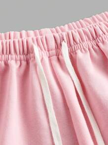 SHEIN Conjunto informal de 2 piezas de camiseta sin tirantes con lazo y pantalones, estilo Y2K para chicas adolescentes, cómodo y ajustado