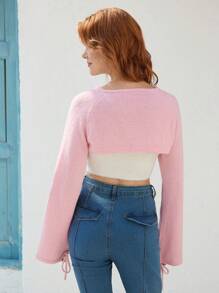 Skyraze Women's Pink Camisole Top, Knitted Versatile Sweater Blouse For Spring - Pink - View 2