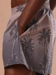 SUMWON Palm Tree Print Swimming Trunks Beach Vacation Pool Shorts Summer Holiday Casual Athletic Swimwear Board Shorts Palm Design Beachwear - Multicolor - View 6