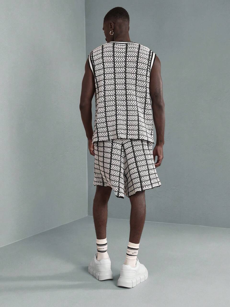 Men Sweater Co-Ords Designer Crochet Knit Set