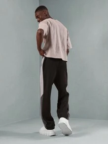 SUMWON Athletic Jogger Sweatpants With Color Block Side Panels Comfortable Drawstring Waist Casual Streetwear Training Exercise Sport Running Urban Fashion Bottoms