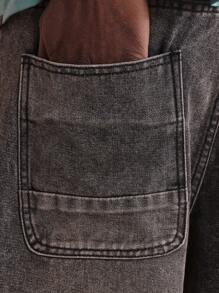 SUMWON Pantalones vaqueros de estilo patinador relajado, pantalones casuales de mezclilla de estilo vintage, ropa urbana de moda cómoda para uso diario en todas las temporadas