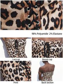 Maija Leopard Print Halter Top For Women, Sexy Tie Waist Urban Chic Party Outfit, Suitable For Dates, Outings, Holidays And Parties, Spring/Summer Valentine's Day