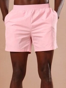 SUMWON Premium Beach Swimming Board Shorts Athletic Performance Casual Summer Vacation Swimming Pool Beach Sport Drawstring Comfort Wear Elastic Waistband Relaxed - Pink - View 7