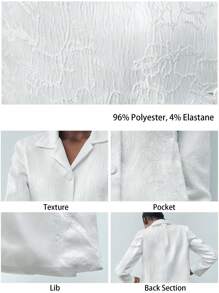 Maija 2025 Summer New Floral Textured White Elegant Women Standard Jacket, Suitable For Daily Casual, Romantic Urban Resort Wear, Suitable For Outings, Gatherings, Weddings, Guests, Vintage Style, Music Festivals, Graduation Season