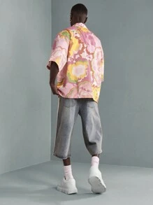 SUMWON Designer Denim Jort Shorts With Crochet Lace Side Panel, Retro Wide-Leg Festival Summer Cut-Off Style With Distressed Details, Urban Streetwear