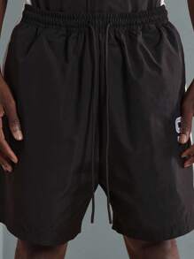 SUMWON Conjunto deportivo de chaqueta y pantalones cortos en estilo urbano relajado de bloqueo de color de nailon, con estética deportiva y de ocio para el verano