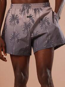 SUMWON Palm Tree Print Swimming Trunks Beach Vacation Pool Shorts Summer Holiday Casual Athletic Swimwear Board Shorts Palm Design Beachwear - Multicolor - View 7