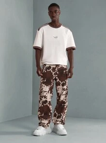 SUMWON Cow Print Straight Leg Pants Western Style Statement Bottoms High Fashion Animal Pattern Street Style Casual Trousers Fall Winter Fashion - Multicolor - View 3