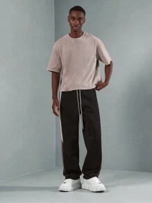 SUMWON Athletic Jogger Sweatpants With Color Block Side Panels Comfortable Drawstring Waist Casual Streetwear Training Exercise Sport Running Urban Fashion Bottoms
