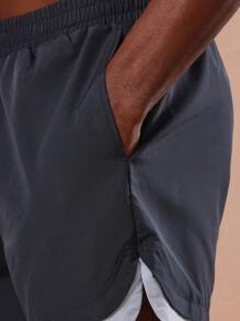 SUMWON Classic Athletic Swimming Trunks Sporty Beach Shorts Summer Vacation Resort Poolside Leisure Performance Athletic Workout Surf Board Coastal Comfort Adjustable Waist - Blue - View 6