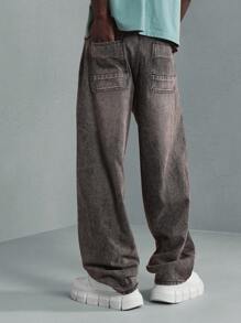 SUMWON Pantalones vaqueros de estilo patinador relajado, pantalones casuales de mezclilla de estilo vintage, ropa urbana de moda cómoda para uso diario en todas las temporadas