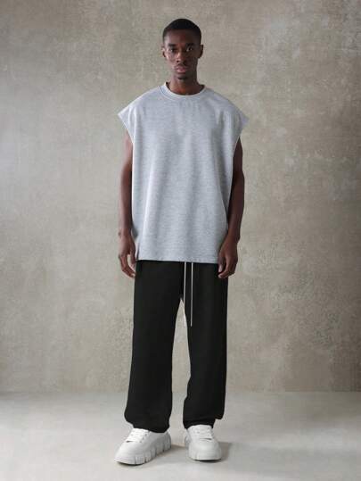 SUMWON Bộ đồ thể thao Essential Coord Quần chạy bộ đáy trễ Áo ba lỗ không tay Cỡ lớn vừa vặn Đồ mặc nhà Phòng tập thể dục Đường phố Thường ngày Thể thao Tập luyện Tập luyện Thể dục Thể thao Giải trí Mùa hè